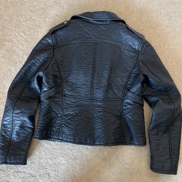 Rachel Roy Black Faux Leather Motorcycle Jacket - Picture 4 of 5